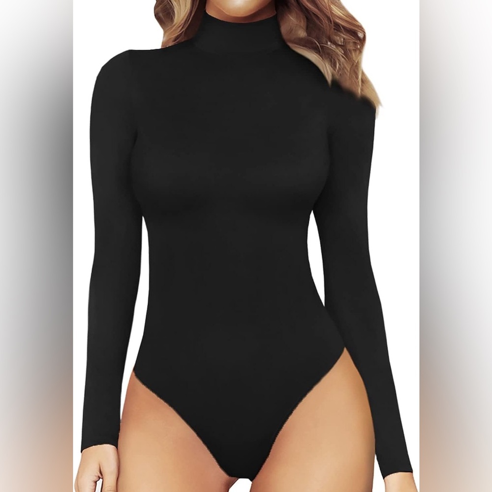 Womens Mock Turtleneck Long Sleeve Bodysuit